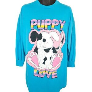 Puppy Love Sleep T Shirt Mens Size XL Vintage 90s Animal Tee Made In USA